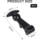 4X Elastic Rubber Hood Supports Quick Release Hood T Handle Loop Flexible Car Hood Fasteners Rubber Pull Latches for Engine Trolley