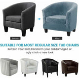 Velvet Cover of Armchair Club Set of Deux Pieces of Extensible Living Room Chair Cabriolet Tub with of Cushion Blue Gray - Side View
