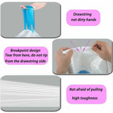 75 Pcs Garbage Bags 10L, White, 15L Garbage Bags with Handle of Transport Bags with Drawstring Bags with New Material for Kitchen Living Room Desk Men - Top-Down View