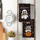 2 Pcs Torchons of Kitchen Halloween Home, Salle A Food the Living Room Decoration of Table - Front View