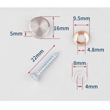 20 Pcs Cover Screws in Steel Stainless Decoratif Antirouille a Mirror with Seal Brush Waterproof Clou Rond for Bathroom, 16mm