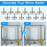 20 Pcs Cover Screws in Steel Stainless Decoratif Antirouille a Mirror with Seal Brush Waterproof Clou Rond for Bathroom, 16mm - Top-Down View