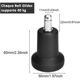 5 Pcs Replacement Casters of Chair Desk Fixes Patins of Desk 2 Pouces of Floor for of Desk Cushion of Foot Fixe for Desk - Front View