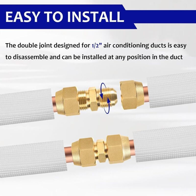 2 Pcs Rallonges of Hose in Copper of Climatisation Pas of Soudure Necessaire Accessories of Climatisation, 0.5 in