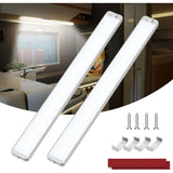 2 Pcs Lighting 228 LED 12V, 10W Bar of Light Interieure a LED, 2000LM Bar of Light a LED with Switch on and Off Car, Truck Bateau