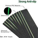 10 Pcs Bandes Antiderapantes X Slip for Outdoor Tape Adhesive Anti-Adhesive Abrasif a High Adherence for Marches of Escalier., 30 in, 4 in - Front View