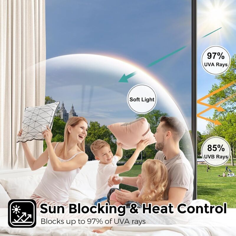 Film Window Anti Regard Occultant Film Without Tain Filter Anti UV Desk, Bedroom Anti Heat Protection of the Vie Privee for Living Room, 45x400cm
