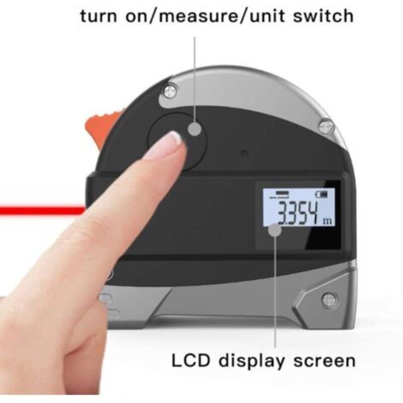 2, in Measuring Tape, 1 Measuring Ruler Infrared Rangefinder Digital Laser Rangefinder Construction and Measurement Tools, 30m