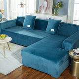 Cover of Corner Sofa with Armrests of Sofa Sofa of Protection Expandable in Shape of L Blue, Lake Double Please Buy Two Pieces, 145185cm