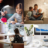 Lamp of Desk LED Wireless Rechargeable, 3 Color and 3 Intensity Adjustable Bedside Lamp USB Tactile with Clamp for Children - Side View