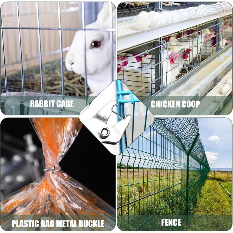 Ring Clamp with Clips Fences, Car Cushions Metal Fencing Pig Ring Clamp Wire Mesh Clamp for Pet Cages, 1200M