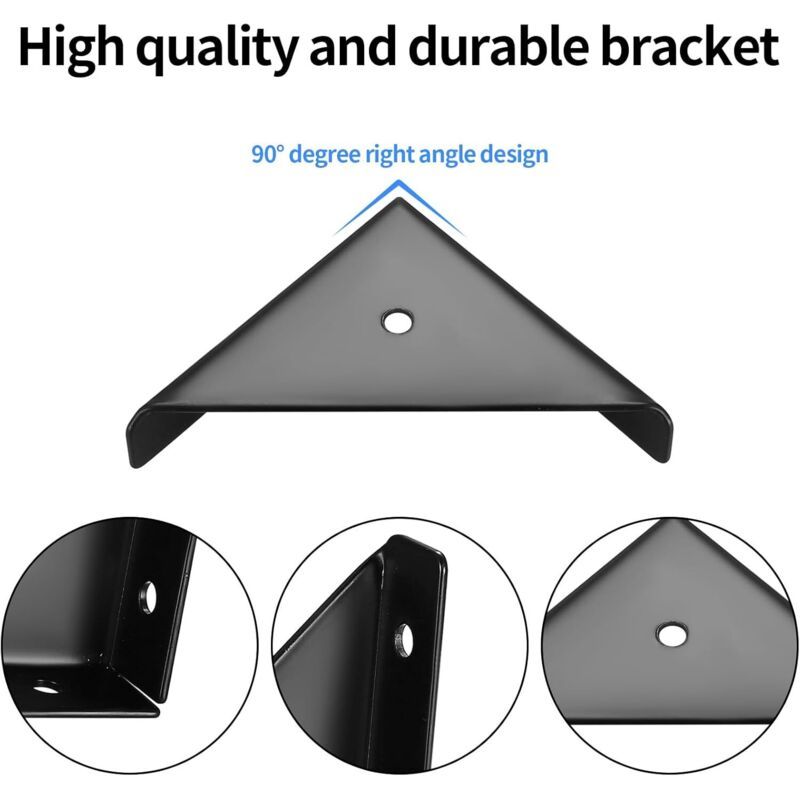 10 Pcs of Angles in Metal Wood Black Tables, Cabinets Mounting Angle Connector of Angle Corner Metallique 90 Degrees