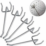 60 Pcs Metal Wall, 5 and Hardware Stores Supermarket Shelves Hooks for Perforated Panels Mounted Perforated Panel Hooks, 10 cm - Top-Down View