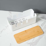 Box of Storage in Wire with Cover in Wood, Used to Hide the Wires, 301211cm - Side View