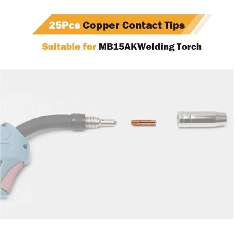 25 Pcs Contact of Nozzles of for Nozzle a Gas and Gas Without Torch of Welding MIG and MAG Consumables a MIG Welder MIG