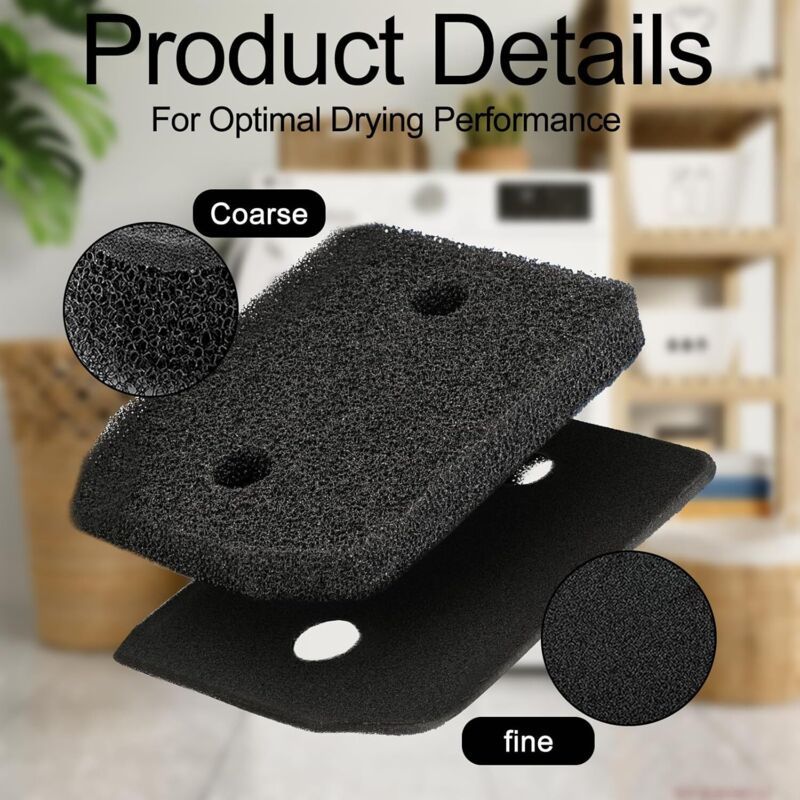 Pieces Filtres for Seche Linge Compatible with Miele T1 Filter of Base in Foam 9164761 Filter Eponge of Spare a Pump a Hea, 207 X 157 X 30 mm, 30 mm