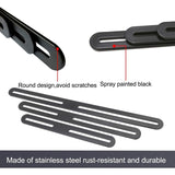 Kit of Holder Box Aux Lettres for Box Au Lettre 2 Kits for Fixer of Boxes Aux on of Portails or of Clotures Black, 215 X 24 mm, 24 mm, 215mm - Front View