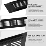 2 Pcs Mesh of Aeration in Aluminum of Ventilation Rectangulaire with Screws for the of Placards and of Chambres Black, 30x5cm