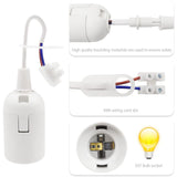 PCS Douille of Lamp E27 Holder of Bulb E27 Renovation of Batiment with Cable of Chantier 4A 250V Base of Light of Suspension Max.60W, White
