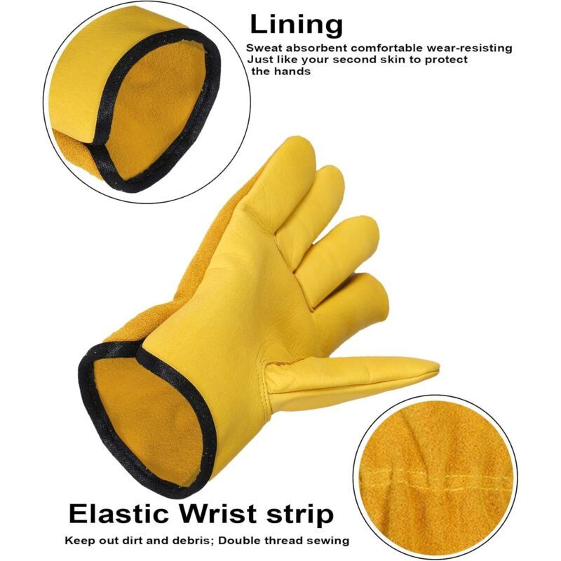 Gants of Work of Hiver in Leather Trimming L Gants of Jardinage Thermiques Doubles in Polaire