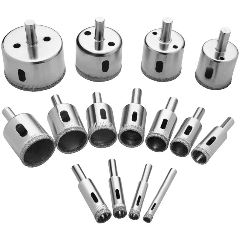 15 Pcs Drill Bit of Diamant Scie Cloches Tools Set, 8mm, 50mm