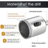 15 Pcs Drill Bit of Diamant Scie Cloches Tools Set, 8mm, 50mm - Side View