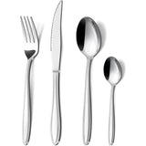 24, Fork and Spoon Dishwasher Safe Piece Stainless Steel Cutlery Set for 6 People with Straight Handles Elegant Cutlery Set Including Knife