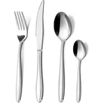 24, Fork and Spoon Dishwasher Safe Piece Stainless Steel Cutlery Set for 6 People with Straight Handles Elegant Cutlery Set Including Knife