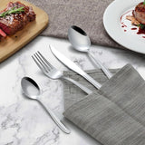 24, Fork and Spoon Dishwasher Safe Piece Stainless Steel Cutlery Set for 6 People with Straight Handles Elegant Cutlery Set Including Knife