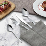 24, Fork and Spoon Dishwasher Safe Piece Stainless Steel Cutlery Set for 6 People with Straight Handles Elegant Cutlery Set Including Knife
