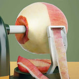 Rotary Hand and Apples Round Potatoes Suitable for Vegetables Cranked Vegetable Peeler with an Apple Slicer Attachment. Easy to Clean. - Front View