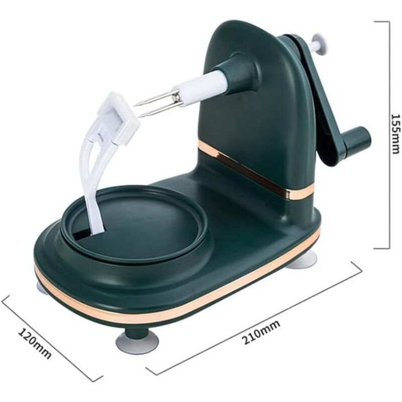 Rotary Hand and Apples Round Potatoes Suitable for Vegetables Cranked Vegetable Peeler with an Apple Slicer Attachment. Easy to Clean.