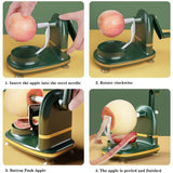 Rotary Hand and Apples Round Potatoes Suitable for Vegetables Cranked Vegetable Peeler with an Apple Slicer Attachment. Easy to Clean.