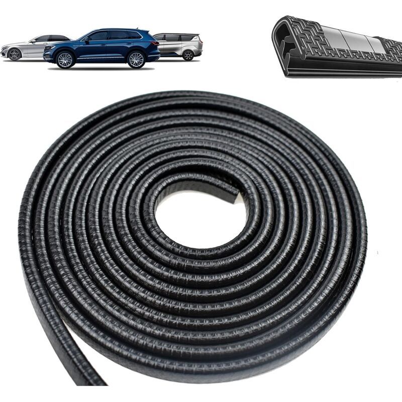 Protection Portiere Car Black, Seal Protection Tabouret Bar Patins Tole Shape U Pas Besoin of Coller, 10M