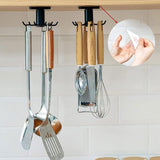 2 Pcs Rotary a 360 Degree Door Self-Kitchen Accessory Organizer Adhesive Kitchen Utensil Rack 6 Hook