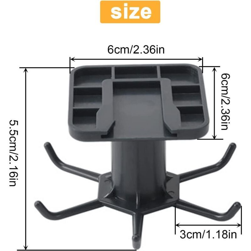 2 Pcs Rotary a 360 Degree Door Self-Kitchen Accessory Organizer Adhesive Kitchen Utensil Rack 6 Hook