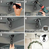 Ceiling Hook for 360 Degree Swivel Hanging Chair Wood, Yoga Swing, Veranda Suspension, Playground Trapeze Chair Hook with Screws for Concrete - Side View