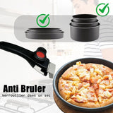 Removable Handle for Pans and Pots, 10kg Holder Detachable Handles Locking Handle and Serrated Mouth - Top-Down View