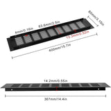 Mesh of Aeration in Aluminum a Encastrer Black, Mesh of Ventilation Angulaire for the of Placards and of Chambres, 400 mm - Front View