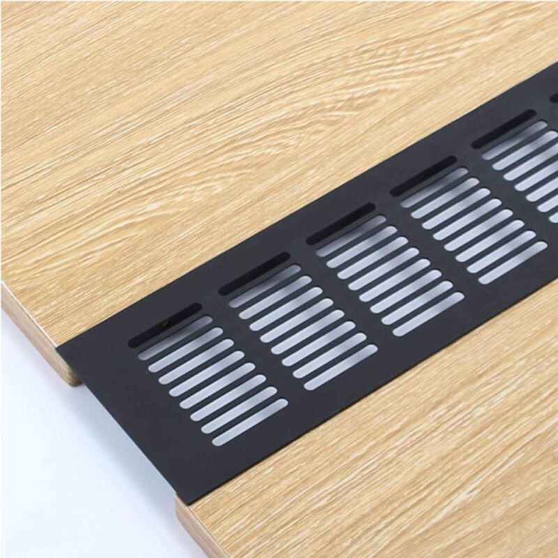 Mesh of Aeration in Aluminum a Encastrer Black, Mesh of Ventilation Angulaire for the of Placards and of Chambres, 400 mm
