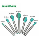 7 Pcs Fraises a a Rod Ronde of Wood, 6 and 8 and 10 and 12 and 14 and 16 and for Fraise a Rainurer, 6 mm, 19 mm
