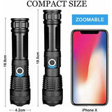 9000 Lumens Ultra Powerful LED Flashlight USB Rechargeable XHP70 Pocket Torch - Top-Down View