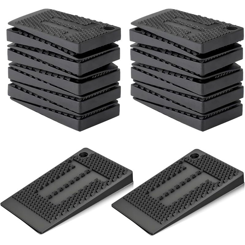 36 Pcs Furniture Leveling Wedges Black, Slip Tables, Chairs Cabinets, Waterproof and Non-Stackable for Furniture Made of Flexible Plastic