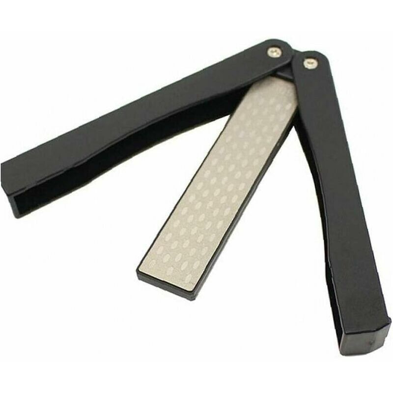 Folding Diamond Pocket Sharpener Double, Pruning Shears Loppers and Knives Sided Sharpening Stone for Scissors