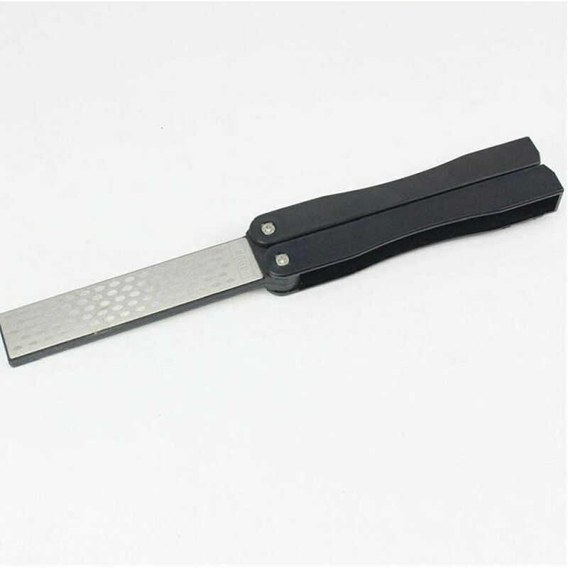 Folding Diamond Pocket Sharpener Double, Pruning Shears Loppers and Knives Sided Sharpening Stone for Scissors