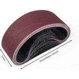15 Pcs Strip Abrasive Bandes Abrasives Mixte, 3x Grains 80 and 120 and 150 and 240 and 400, for Ponceuses a Strip, 75 X 457 mm, 457 mm - Front View