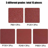 15 Pcs Strip Abrasive Bandes Abrasives Mixte, 3x Grains 80 and 120 and 150 and 240 and 400, for Ponceuses a Strip, 75 X 457 mm, 457 mm - Top-Down View