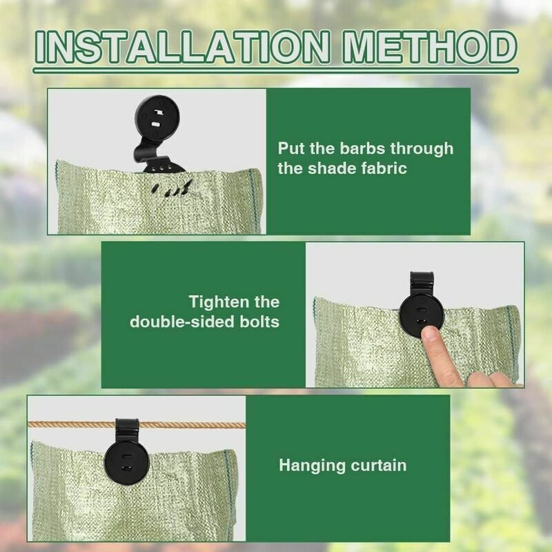 100 Pcs Clips for Shade Cloth Shading Net Clips of Mounting Anti-UV Treated for Brise Vue Clips of Mounting for Tarp for Cloture