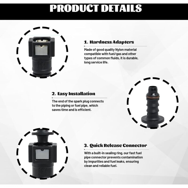 to Fuel Hose Connector Fuel Hose Diesel Hose Quick Diesel Connector Quick Fuel Connector for Diesel, 7.89mm, 8mm