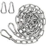 2 Pcs Chain in Steel Stainless Chain Steel and Carabiner Chain of Maillon of Extension for Hanging Chain of Anchor Hammock, 3mm, 2m